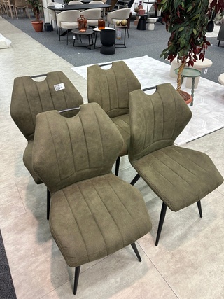 4x Eetkamerstoelen Jonas, Microvezel, groen